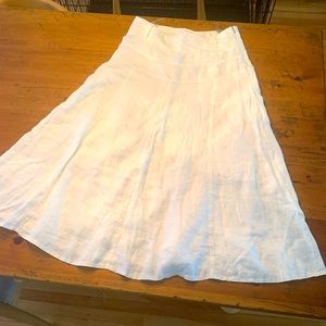 White linen high waisted Aline skirt.